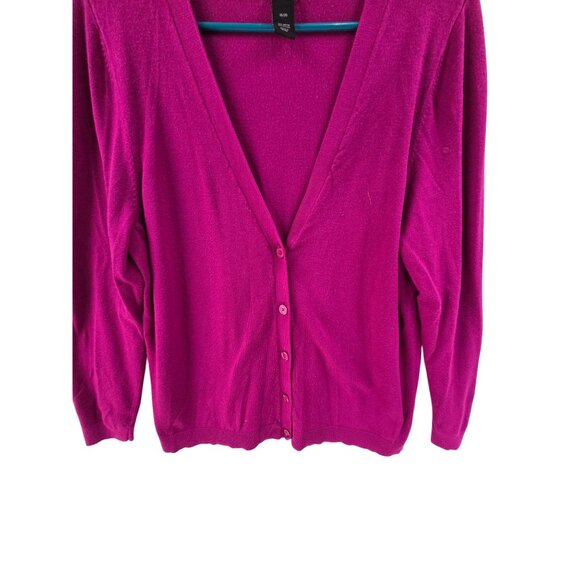 Lane Bryant Women's Cardigan Sweater Button Up V Neck Purple Size 18/20 Classic - Picture 2 of 6